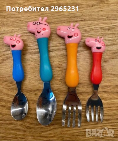 Детски прибори за хранене на Пепа пиг, снимка 3 - Прибори, съдове, шишета и биберони - 31640961