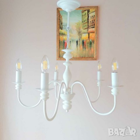 Шаби шик аплик с абажур-Бял ,модерна класическа винтидж лампа за стена с шапка,винтидж, снимка 12 - Лампи за стена - 22892605