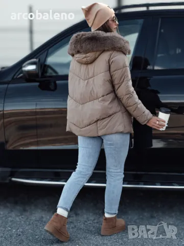 FIXMIX Дамско ватирано зимно яке с качулка, 3цвята , снимка 5 - Якета - 48525592