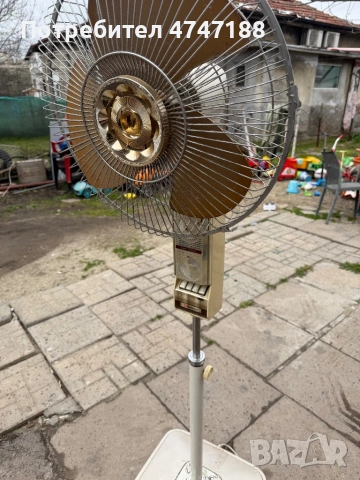 70-те или 80-те години.  Марка: National (Matsushita Electric).  Тип: Ретро подов вентилатор с метал