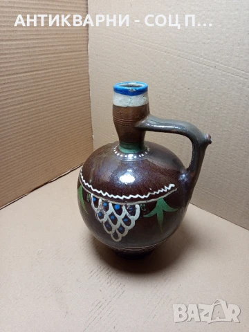 Стара Ръчно Изработена Глинена Стомана.