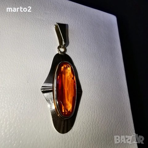 Златна 14 карата Висулка с голям 3.76 карата Лабораторен Сапфир!, снимка 9 - Колиета, медальони, синджири - 42636184