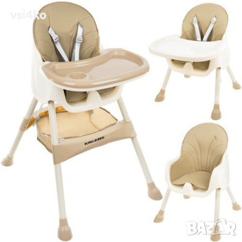 Бебешки стол за хранене 3в1, KRUZZEL, снимка 2 - Столчета за хранене - 44782247