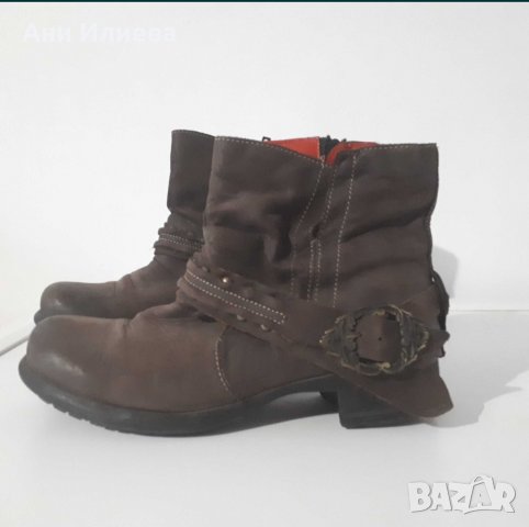 Кафяви боти естествен набук, снимка 1