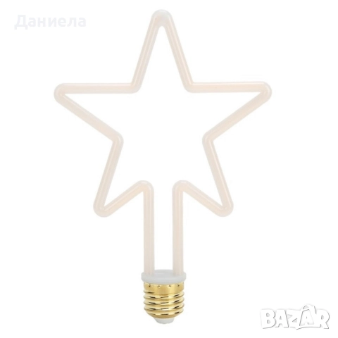 Коледна декоративна LED крушка – топла светлина, две форми: Звезда или Елха, снимка 3 - Декорация за дома - 52628321