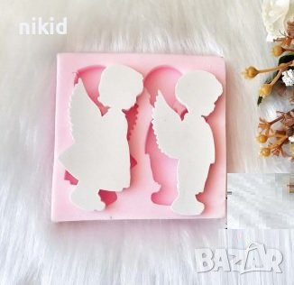 Момиче момче дете деца ангел ангели силиконов молд форма фондан гипс шоколад декор