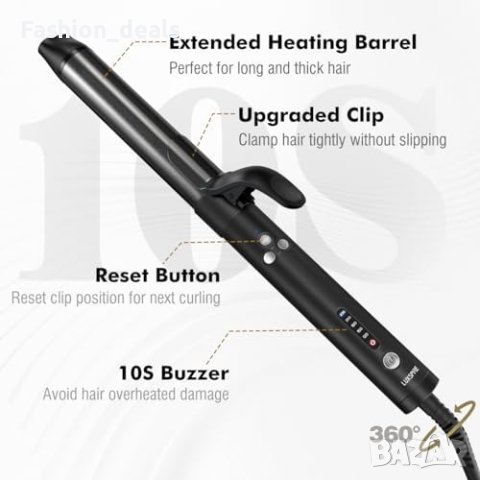 Нова Маша Luxspire Автоматична 32мм Нано Титан Йонизация Прическа Подарък жена, снимка 5 - Маши за коса - 42834284