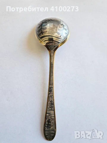 Лъжица за сервиране - .875 (84 Золотники) сребро, Niëllo, снимка 2 - Прибори за хранене, готвене и сервиране - 51159450