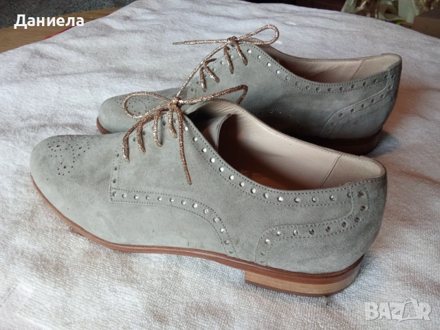 Продавам дамски елегантни обувки, велурени, снимка 2 - Дамски елегантни обувки - 54335947