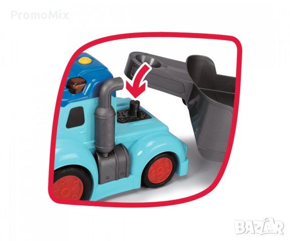 Голям камион с ремарке и кола Dickey Toys ABC Teddy Trucker количка влекач камион, снимка 6 - Коли, камиони, мотори, писти - 42166155