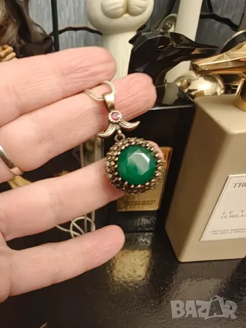Антикварен сребърен лот смарагди цирконий рубин, снимка 10 - Бижутерийни комплекти - 50037694