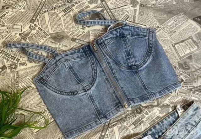 бюстие деним , снимка 3 - Корсети, бюстиета, топове - 50949494