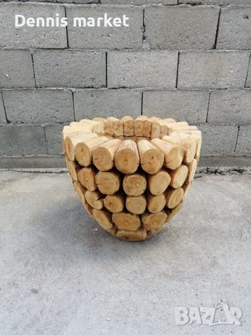 Дървена саксия 