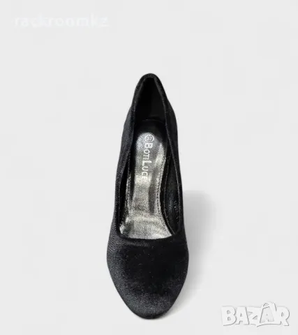 ПРОМОЦИЯ! -20% Дамски елегантни обувки на ток 9см в черно сатенирано покритие – 17007-1 BLACK, снимка 3 - Дамски обувки на ток - 50109835