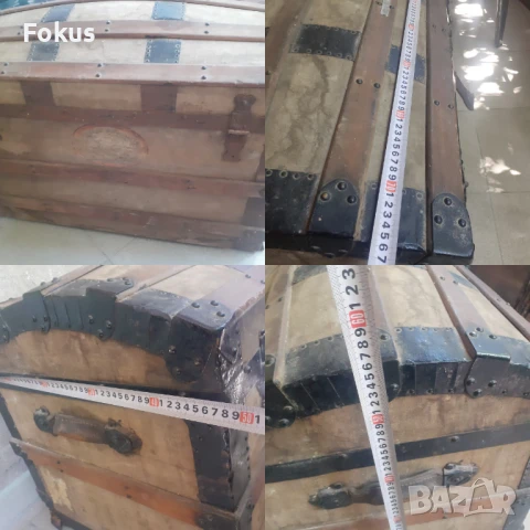 Страхотен голям антикварен сандък с етикет - Hotel Bellevue, снимка 7 - Антикварни и старинни предмети - 50852649