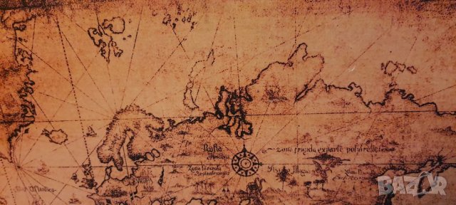 Картина СТАРА ГЕОГРАФСКА КАРТА 60х80см, снимка 6 - Картини - 30936168