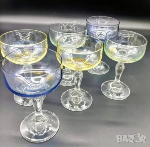 Чаши цветно стъкло - хамелеон -Франция. , снимка 8 - Чаши - 48896223