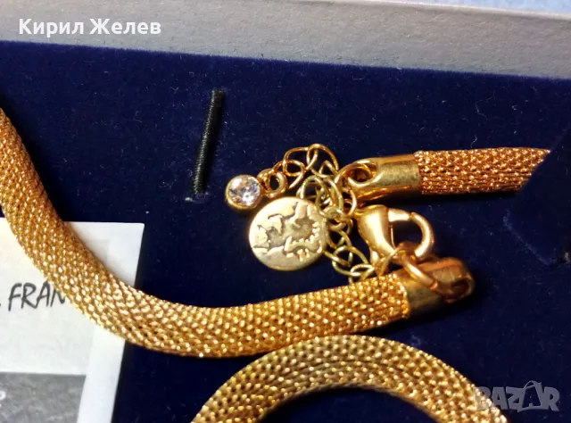 AdF ФРЕНСКО КОЛИЕ с Кристали СВАРОВСКИ SWAROVSKI и 24 КАРАТА ГАРАНТИРАНА ПОЗЛАТА БУТИКОВО БИЖУ 48342, снимка 16 - Колиета, медальони, синджири - 47597820