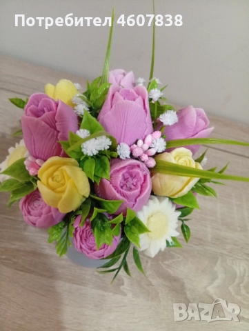 Цветя изкуствени от сапун 20-15 см, снимка 3 - Декорация за дома - 52106894