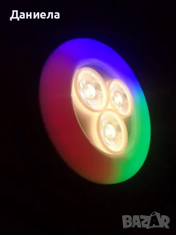 Трицветна пръстеновидна лапма за таван , снимка 2 - Лампи за таван - 49200615