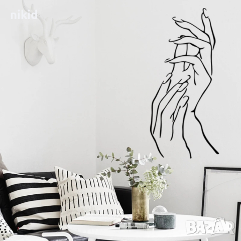 маникюр ръце стикер постер самозалепваща лепенка за салон маникюр козметичен стена