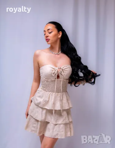 Стилна къса дамска рокля 