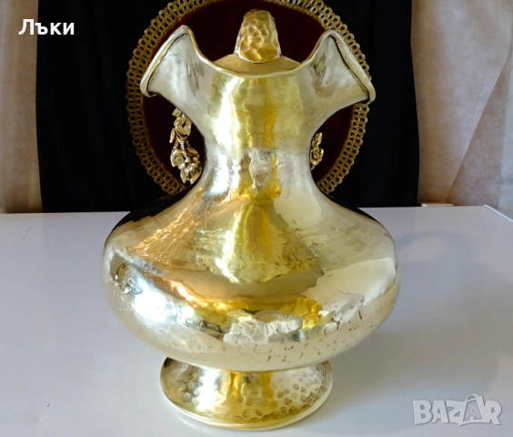 Царска бронзова кана за вино 3 л.,позлата. , снимка 4 - Антикварни и старинни предмети - 52806113