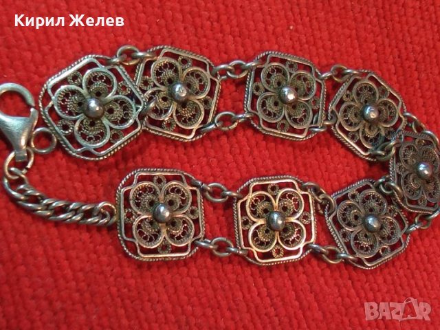 СТАРИННА ФЛОРАЛНА ФИЛИГРАННА СРЕБЪРНА ГРИВНА СРЕБРО 925 МАЙСТОРСКА РЪЧНА ИЗРАБОТКА 41880, снимка 18 - Антикварни и старинни предмети - 44394258