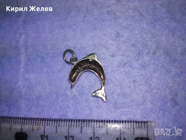 ЧУДЕСЕН СРЕБЪРЕН ДЕЛФИН ПЕНДАНТ СРЕБРО 925 АНГЛИЯ МЕДАЛЬОН ФИНА РЪЧНА ХУДОЖЕСТВЕНА ИЗРАБОТКА 40577, снимка 10 - Колиета, медальони, синджири - 42763010