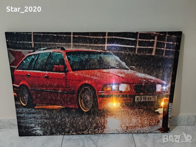 Светеща картина с LED осветление - BMW M3 E36 touring , снимка 2 - Картини - 38650328