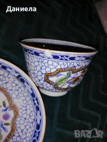 Античен порцелан Mosa - чаши и чинийки (3 броя), снимка 3 - Сервизи - 38936566