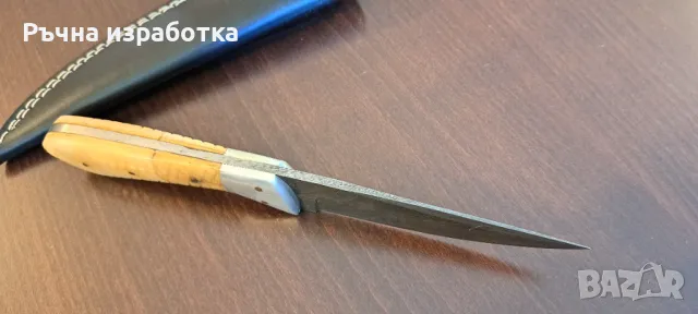 нож ръчна изработка дамаска стомана и камилска кост кания, снимка 5 - Ножове - 48085966