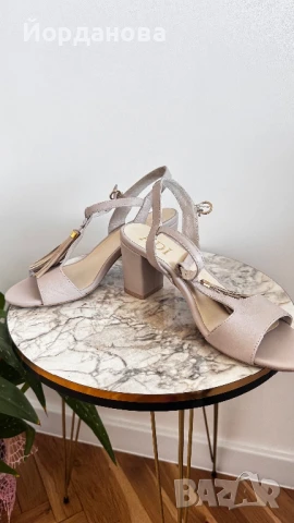 Сандали от естествена кожа в бежово 39 номер, снимка 7 - Сандали - 50891409