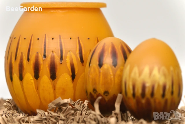 Великденски яйца от пчелен восък с цветя, снимка 5 - Декорация за дома - 53883982