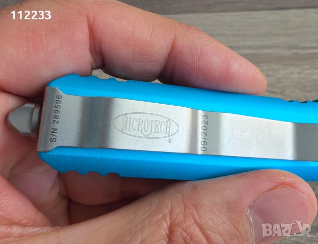 Microtech Ultratech OTF Double Edge Stonewash Turquoise., снимка 3 - Ножове - 54122187