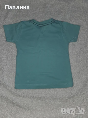 Лот от 4 Летни Тениски и 1 Гащеризонче - 9-12м, снимка 9 - Бебешки блузки - 51007802