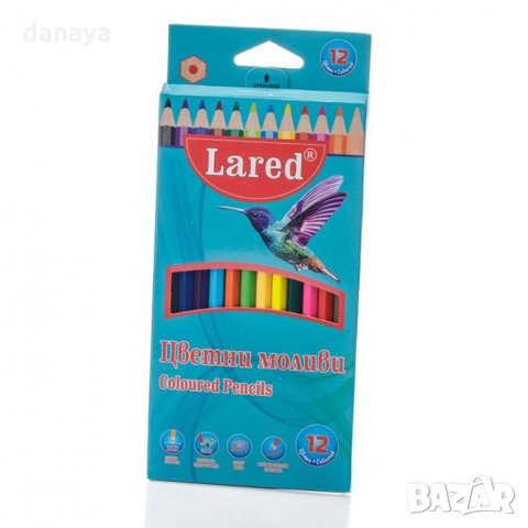 1690 Цветни моливи за рисуване 12 цвята Lared, снимка 4 - Ученически пособия, канцеларски материали - 30061678