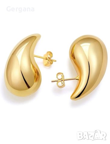 златисти / сребристи обеци капка, снимка 3 - Обеци - 42850759