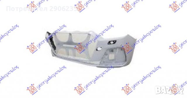 броня предна с дупки за парктроник и пръскалки за AUDI A1 18-, снимка 1