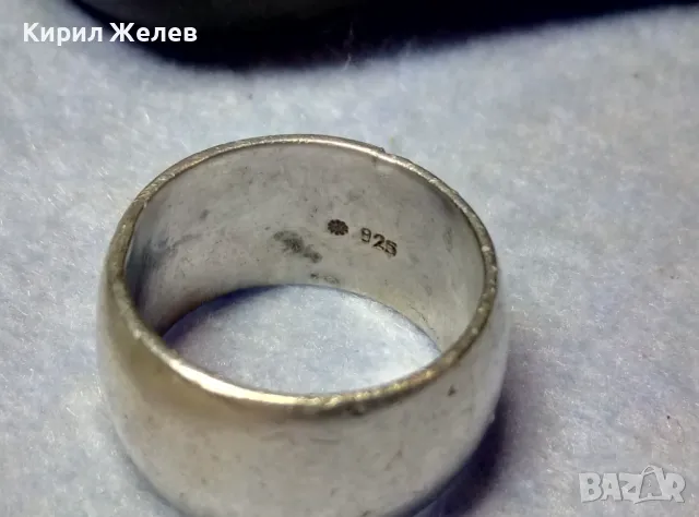 МАСИВНА СРЕБЪРНА ХАЛКА ПРЪСТЕН МАРКОВО СРЕБРО 925 СТИЛНА РЪЧНА АРТ ИЗРАБОТКА 48559, снимка 4 - Пръстени - 49866116