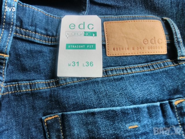 Мъжки дънки edc by ESPRIT Jeans blue 901, 31W/36L, organic памук, нови  , снимка 3 - Панталони - 31662014