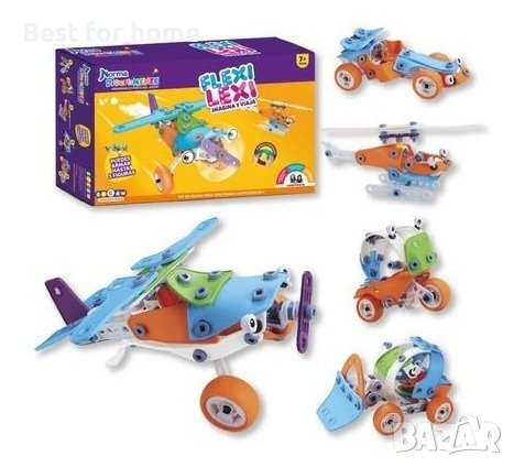 Конструктор с меки и гъвкави части Flexy Lexi Plane 133 части, снимка 2 - Конструктори - 38921009