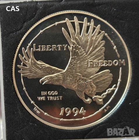 1 Долар 1994 САЩ - сребро, снимка 2 - Нумизматика и бонистика - 54347406