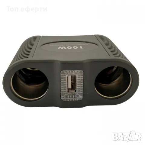 Разклонител с един USB порт и две гнезда за запалка - 2041, снимка 2 - Аксесоари и консумативи - 49333806