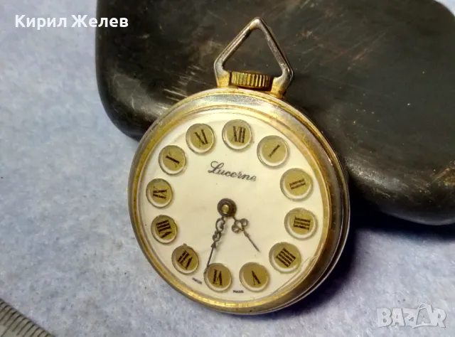 LUCERNE SWISS MADE Стар ОРНАМЕНТИРАН ЛЕКСОЗЕН ПОЗЛАТЕН ДЖОБЕН ЧАСОВНИК със СРЕБЪРЕН КАПАК 50136