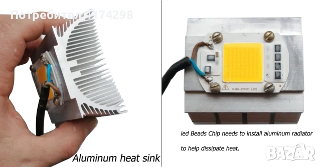 LED чип COB lamp 50W ;студена бяла 6000k ; директно от 220V0, снимка 4 - Друга електроника - 52336789