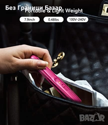 Нова Мини преса за коса 2 в 1, 0.5" керамична, за пътуване бретон жени, снимка 3 - Преси за коса - 51577964