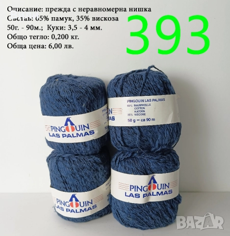 Евтини прежди в малки количества - нови и остатъци 