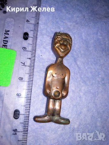 ШЕГАДЖИЙСКА СТАРА МЕДНА ФИГУРКА ЧОВЕЧЕ с МАГНИТЧЕ "В СРЕДАТА;)" 37028, снимка 3 - Колекции - 39934812