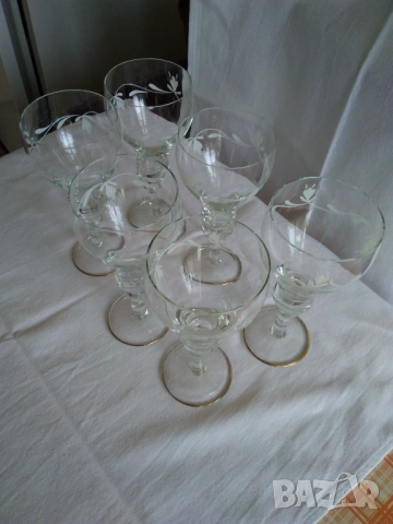 Продавам стъклени ръчно рисувани чаши за вино , снимка 2 - Чаши - 54222852